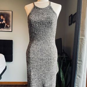 Rib Knit Stretch Racer Back Dress